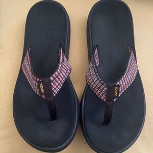 Teva Black and Patterned Flip Flops